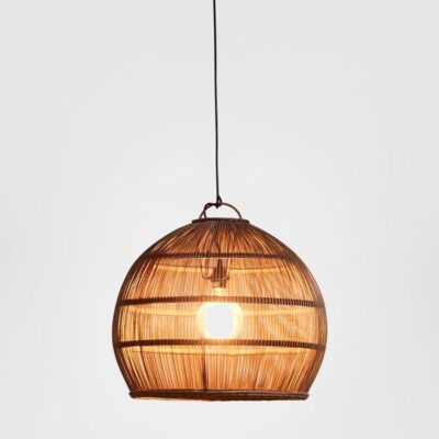Somerton Hamptons Woven Rattan Dome Pendant Light