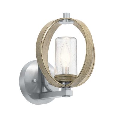 Sovereign Quay Hamptons Outdoor Wall Light Distressed Antique Grey And Brushed Aluminium