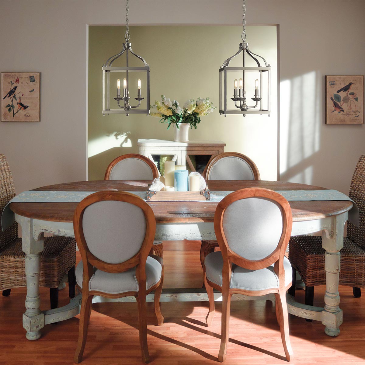 Sparrowfield Hamptons Cage Pendant Brushed Nickel Sparrowfield Hamptons Cage Pendant Brushed Nickel — in situ view