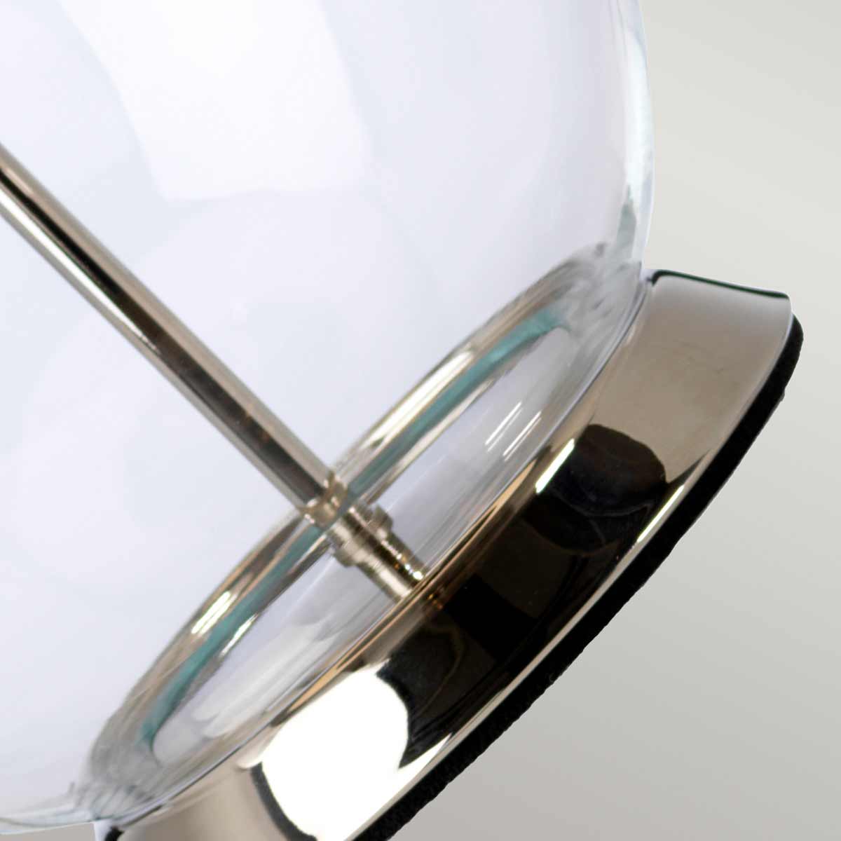 Sphere Hollow Hamptons Table Lamp Polished Nickel with White Shade Sphere Hollow Hamptons Table Lamp Polished Nickel with White Shade — detail view