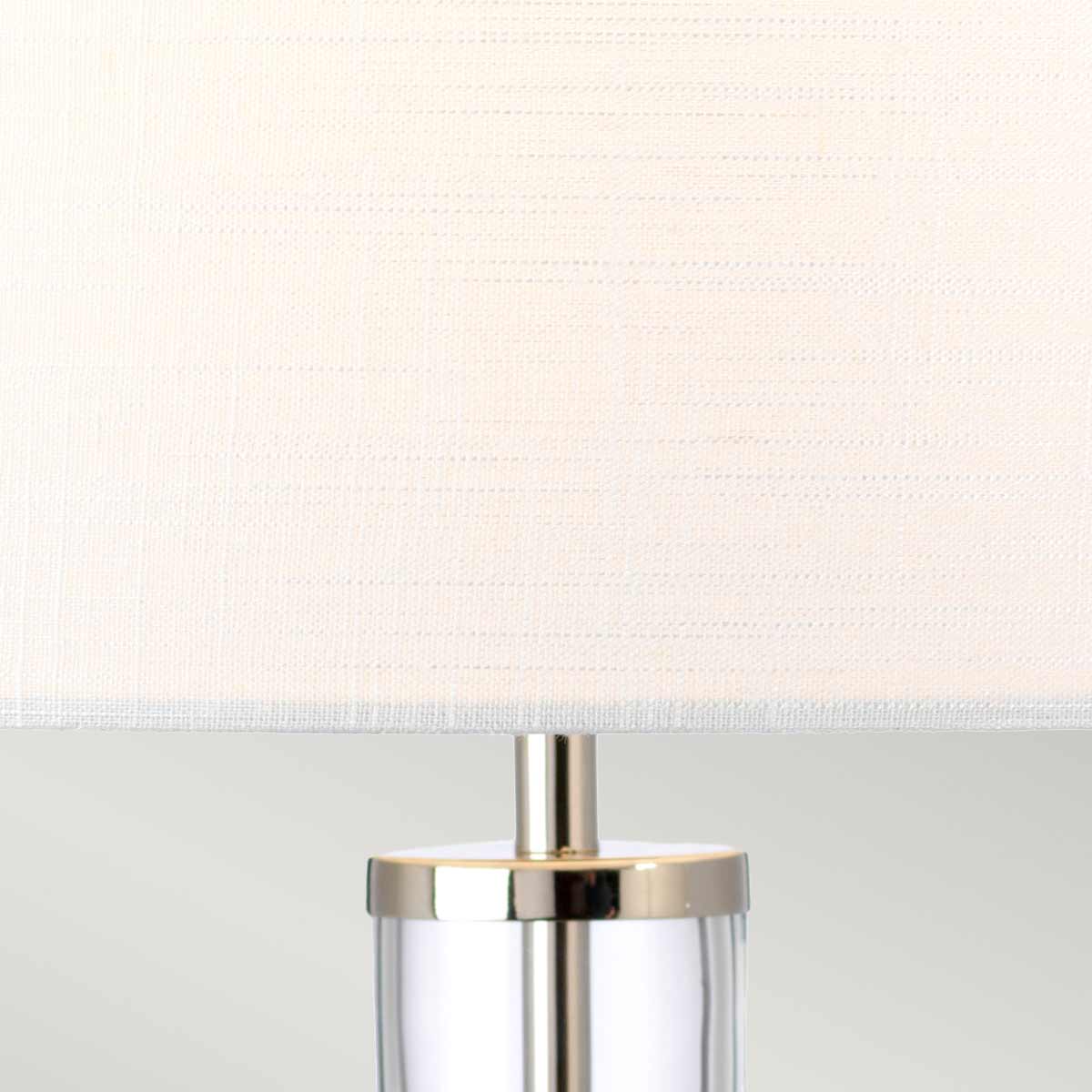 Sphere Hollow Hamptons Table Lamp Polished Nickel with White Shade Sphere Hollow Hamptons Table Lamp Polished Nickel with White Shade — detail view
