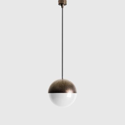 Spherewood Coastal Outdoor Pendant Light Antique Brass And White Glass