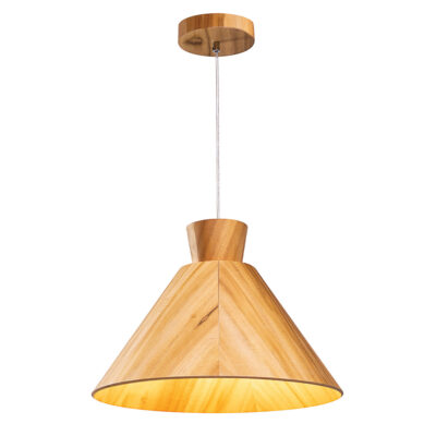 Spire Point Contemporary Wood Veneer Pendant Light