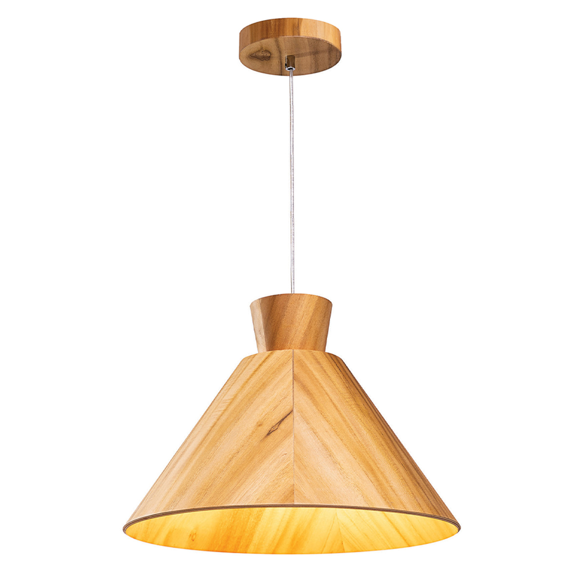 Spire Point Contemporary Wood Veneer Pendant Light