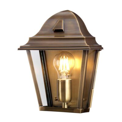 St Aldric Traditional Outdoor Wall Lantern Aged Brass