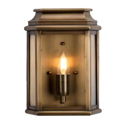 St Averil Traditional Outdoor Wall Lantern Aged Brass