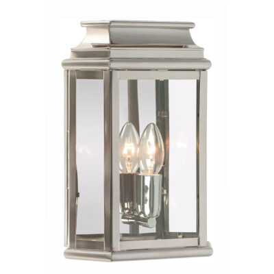St Averil Traditional Outdoor Wall Lantern Polished Nickel