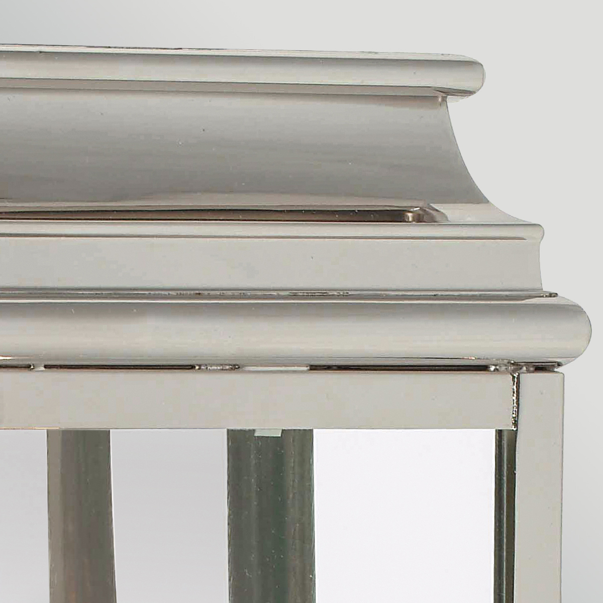 St Averil Traditional Outdoor Wall Lantern Polished Nickel St Averil Traditional Outdoor Wall Lantern Polished Nickel — detail view