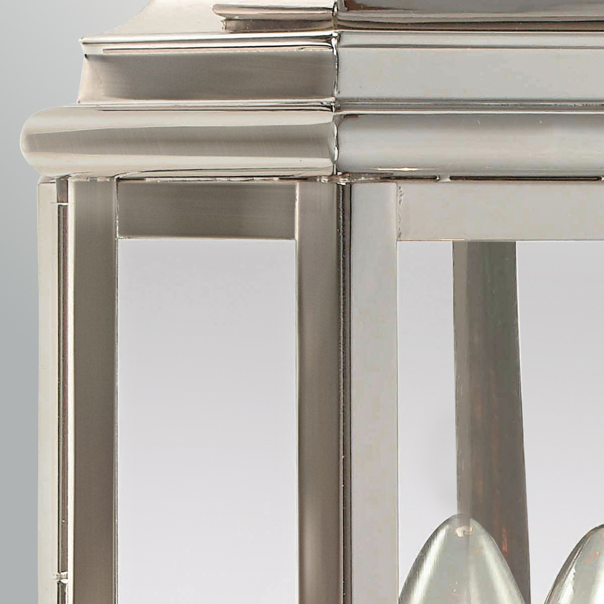 St Averil Traditional Outdoor Wall Lantern Polished Nickel St Averil Traditional Outdoor Wall Lantern Polished Nickel — detail view