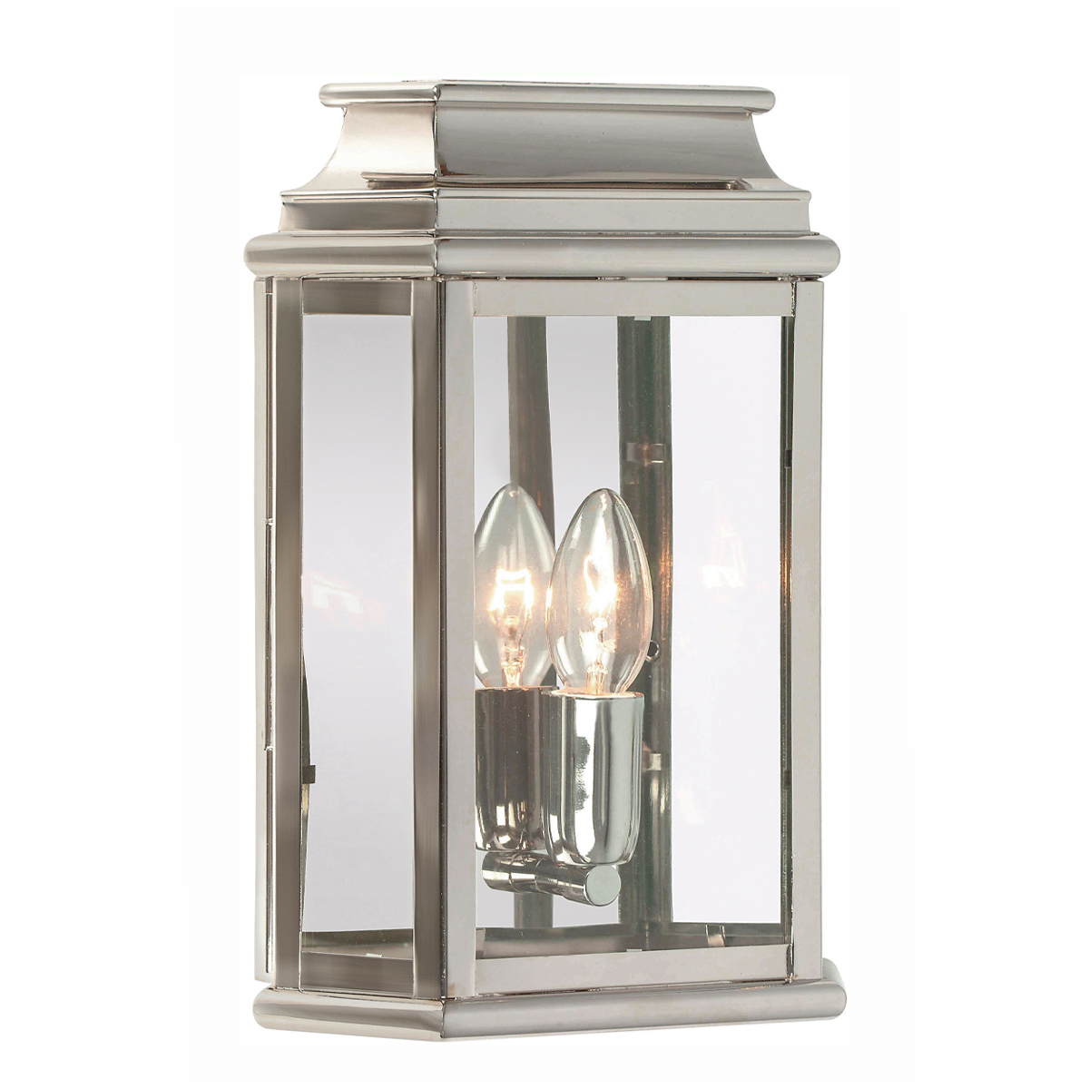 St Averil Traditional Outdoor Wall Lantern Polished Nickel