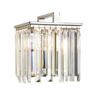 Starcross Hamptons Square Crystal Wall Light Polished Nickel