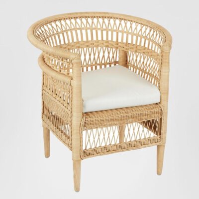 Sterling Cove Hamptons Rattan Armchair Natural Beige