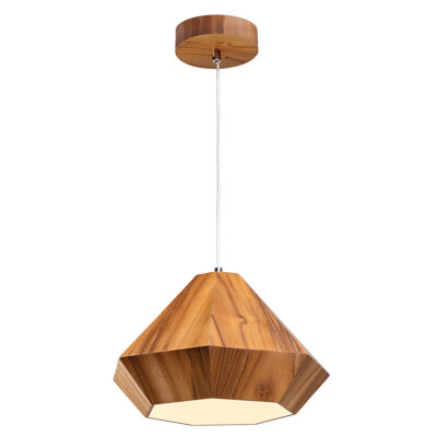 Sterling Crest Contemporary Teak Veneer Pendant Light
