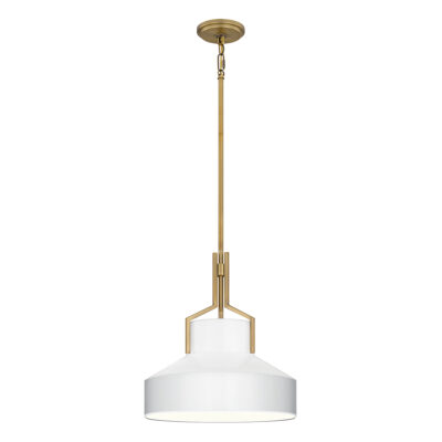 Stonecrop Hamptons Pendant Light Aged Brass and Opal Glass