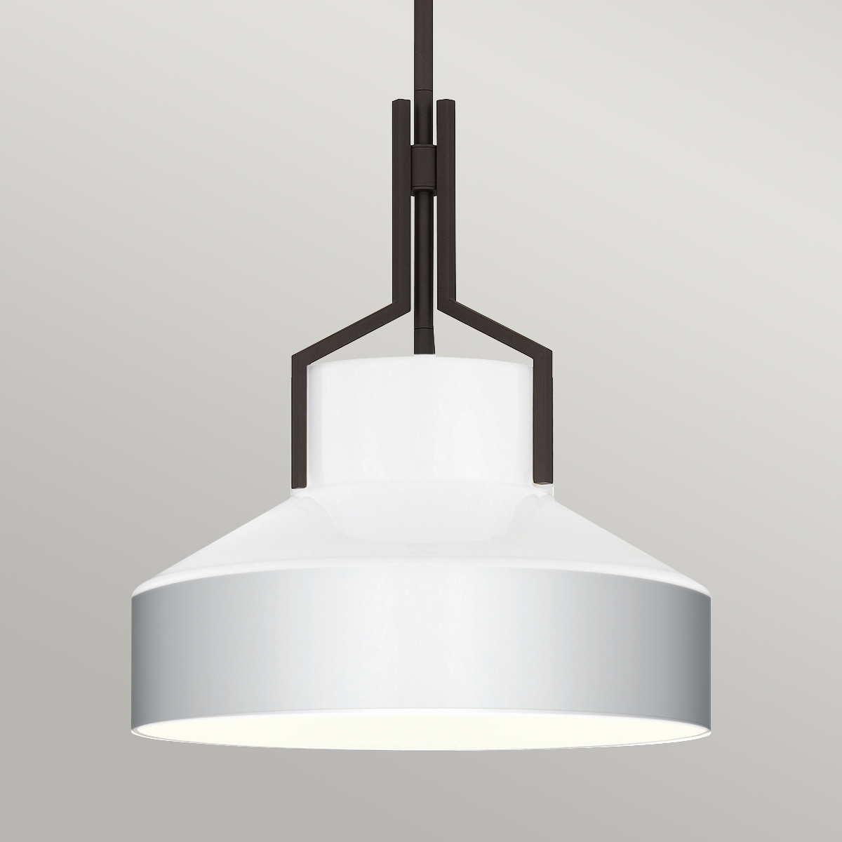 Stonecrop Heritage Dome Pendant Light in Black and Opal Glass Stonecrop Heritage Dome Pendant Light in Black and Opal Glass