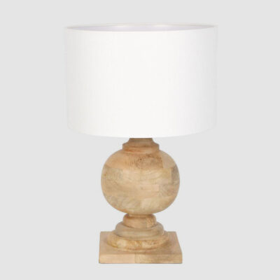 Stonehill Hamptons Turned Wood Ball Table Lamp Natural