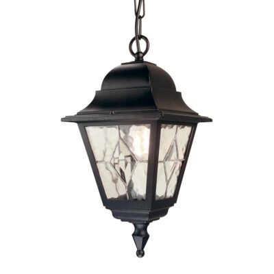 Suffolk Downs Traditional Chain Hung Outdoor Lantern Black