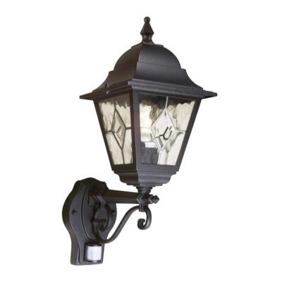 Suffolk Downs Traditional Wall Lantern with PIR Sensor Black