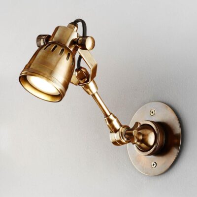 Sunderland Industrial Long Arm Wall Light Antique Brass