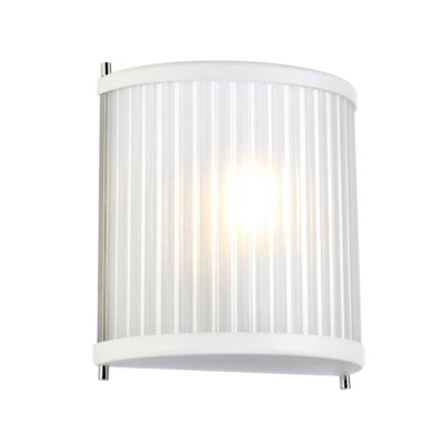 Sunhaven Hamptons Wall Light White Satin And Polished Nickel