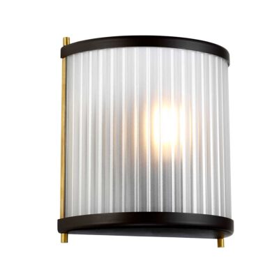 Sunhaven Heritage Ribbed Glass Wall Light Bronze and Brass