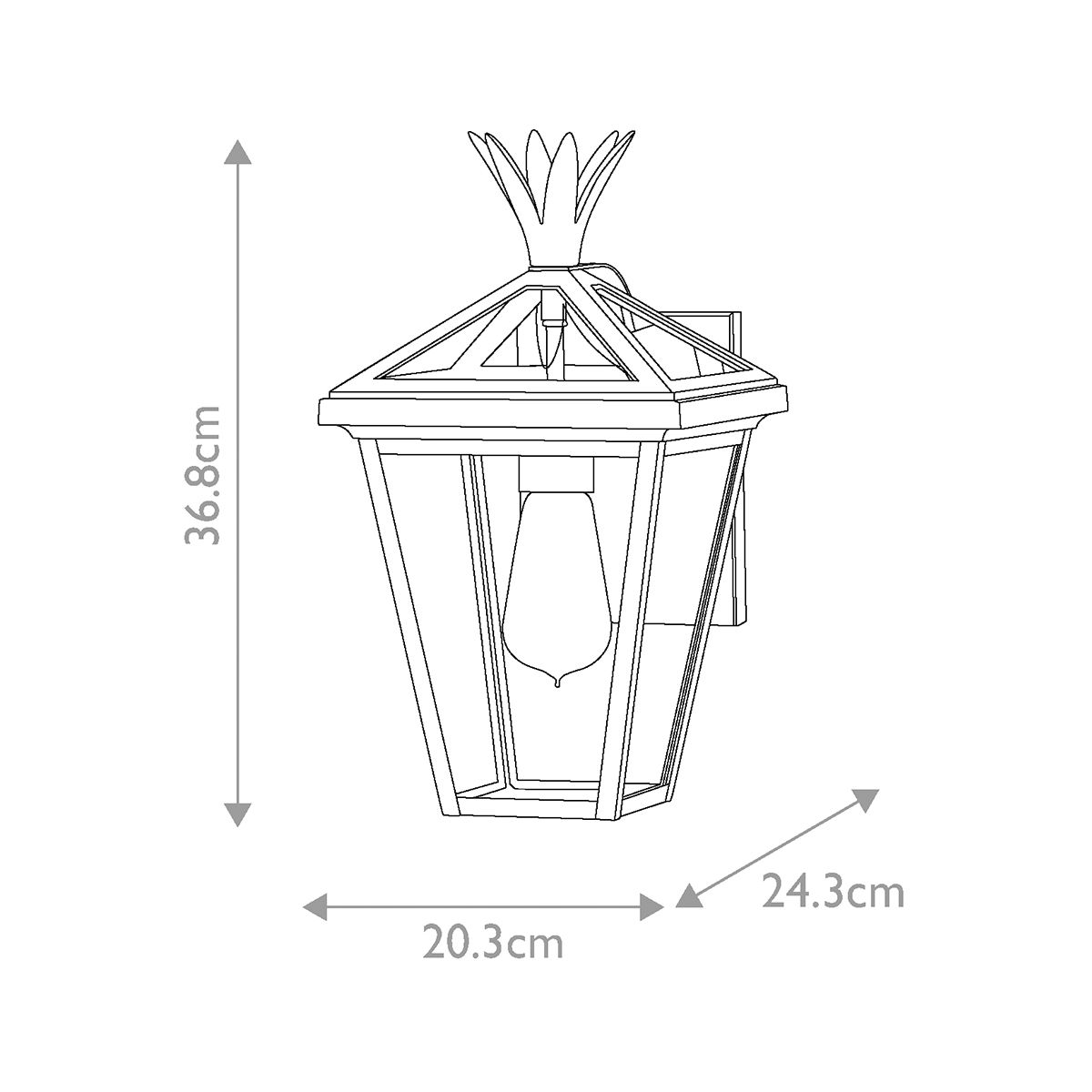 Sunhollow Heritage Pineapple Finial Outdoor Wall Lantern Black Sunhollow Heritage Pineapple Finial Outdoor Wall Lantern Black