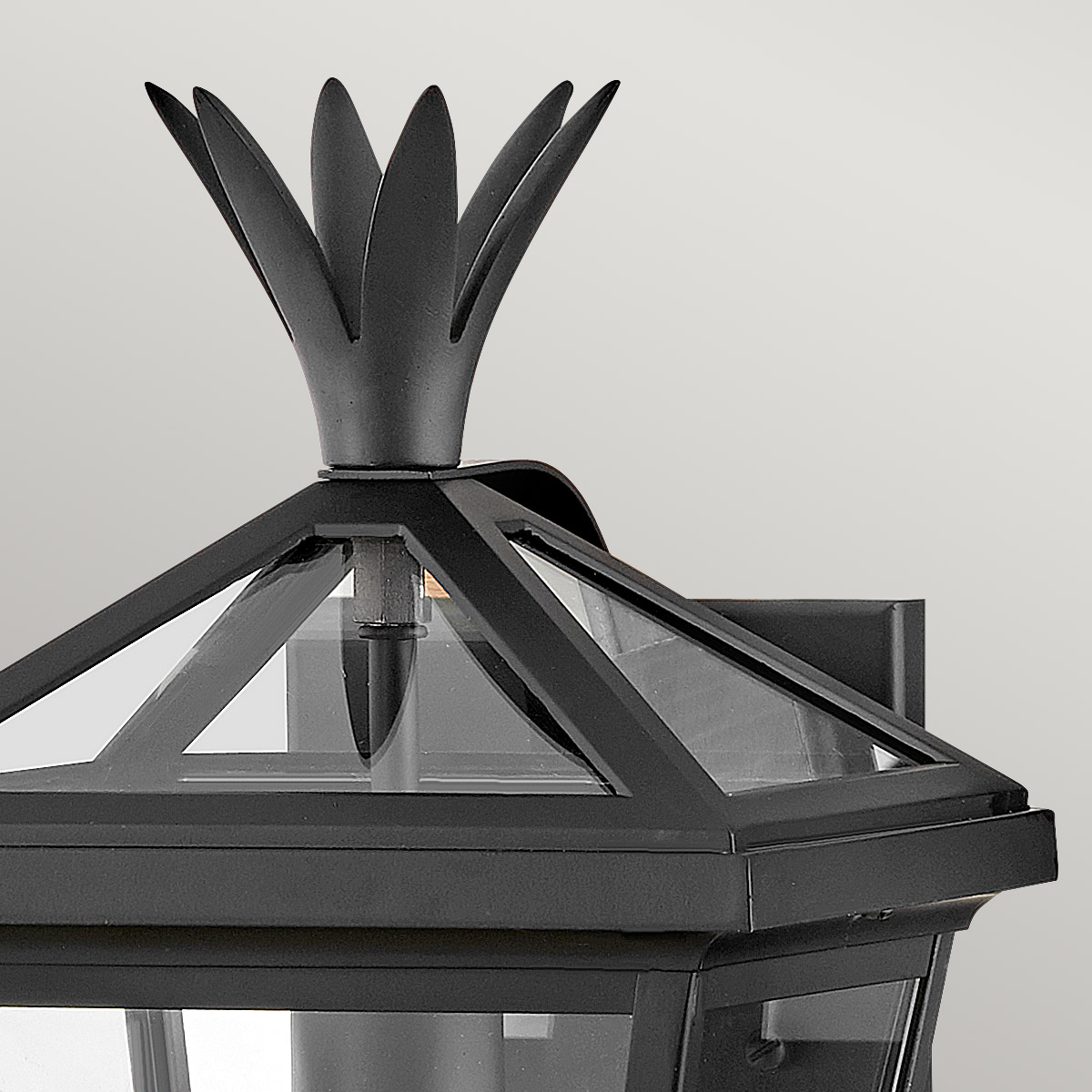 Sunhollow Heritage Pineapple Finial Outdoor Wall Lantern Black Sunhollow Heritage Pineapple Finial Outdoor Wall Lantern Black — detail view