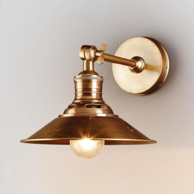 Sutton Industrial Cone Wall Light Antique Brass