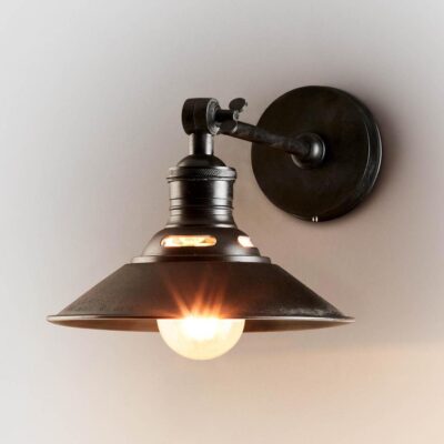 Sutton Industrial Cone Wall Light Black