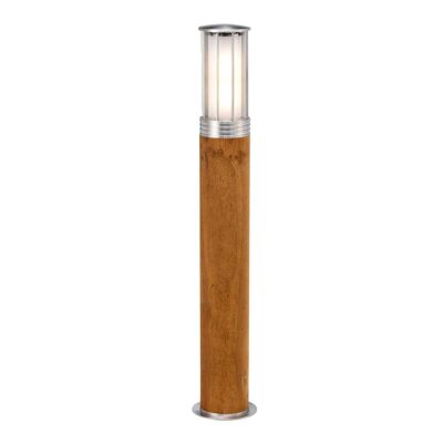 Suttonmere Coastal Teak Outdoor Bollard Light with Stainless Steel