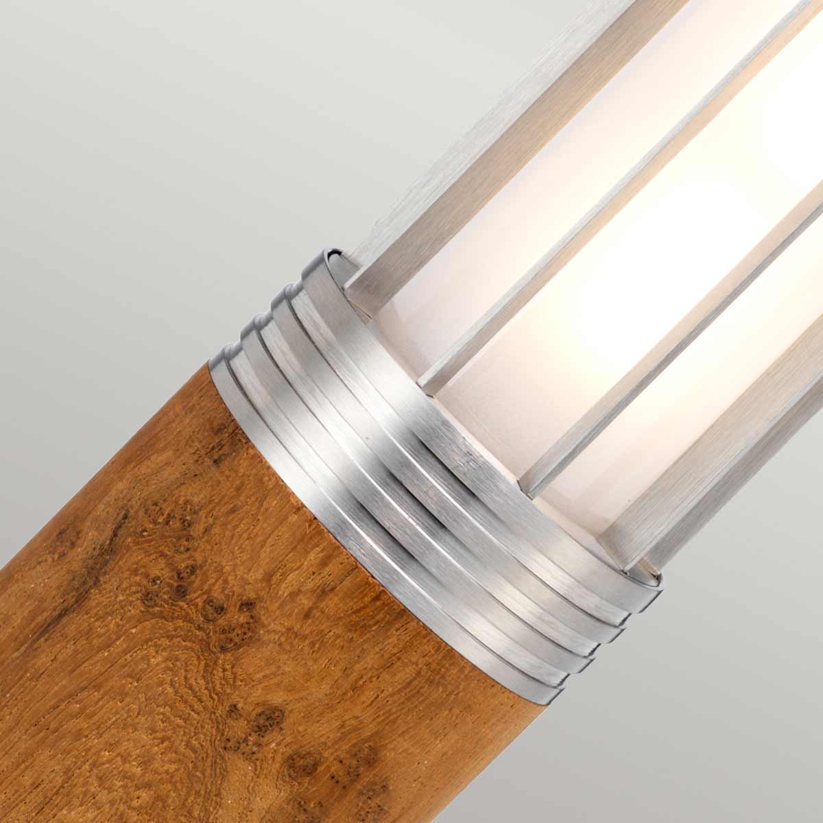 Suttonmere Coastal Teak Outdoor Bollard Light with Stainless Steel Suttonmere Coastal Teak Outdoor Bollard Light with Stainless Steel — detail view