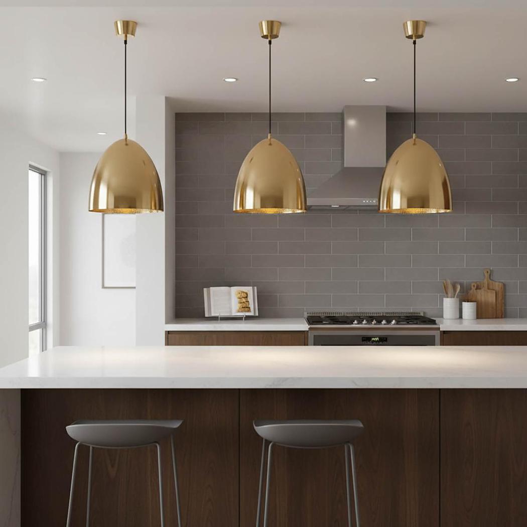 Tamarind Egg Dome Brass Pendant Light