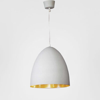 Tamarind Heritage Egg Dome Ceiling Pendant White and Silver