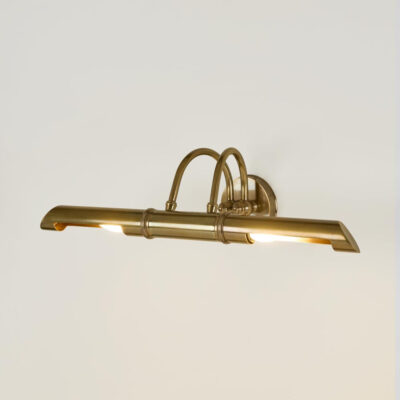 Thames Traditional Double-Arm Picture Wall Light Antique Brass