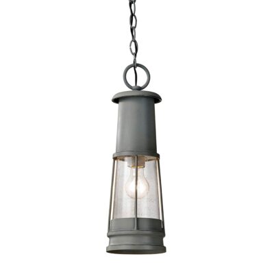 Thamesgate Coastal Chain Lantern Outdoor Pendant Storm Grey