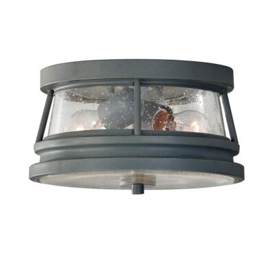 Thamesgate Transitional Outdoor Ceiling Flush in Storm Cloud Grey