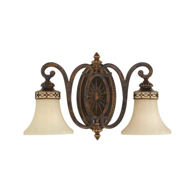 The Salon Room Edwardian Twin Wall Light Walnut