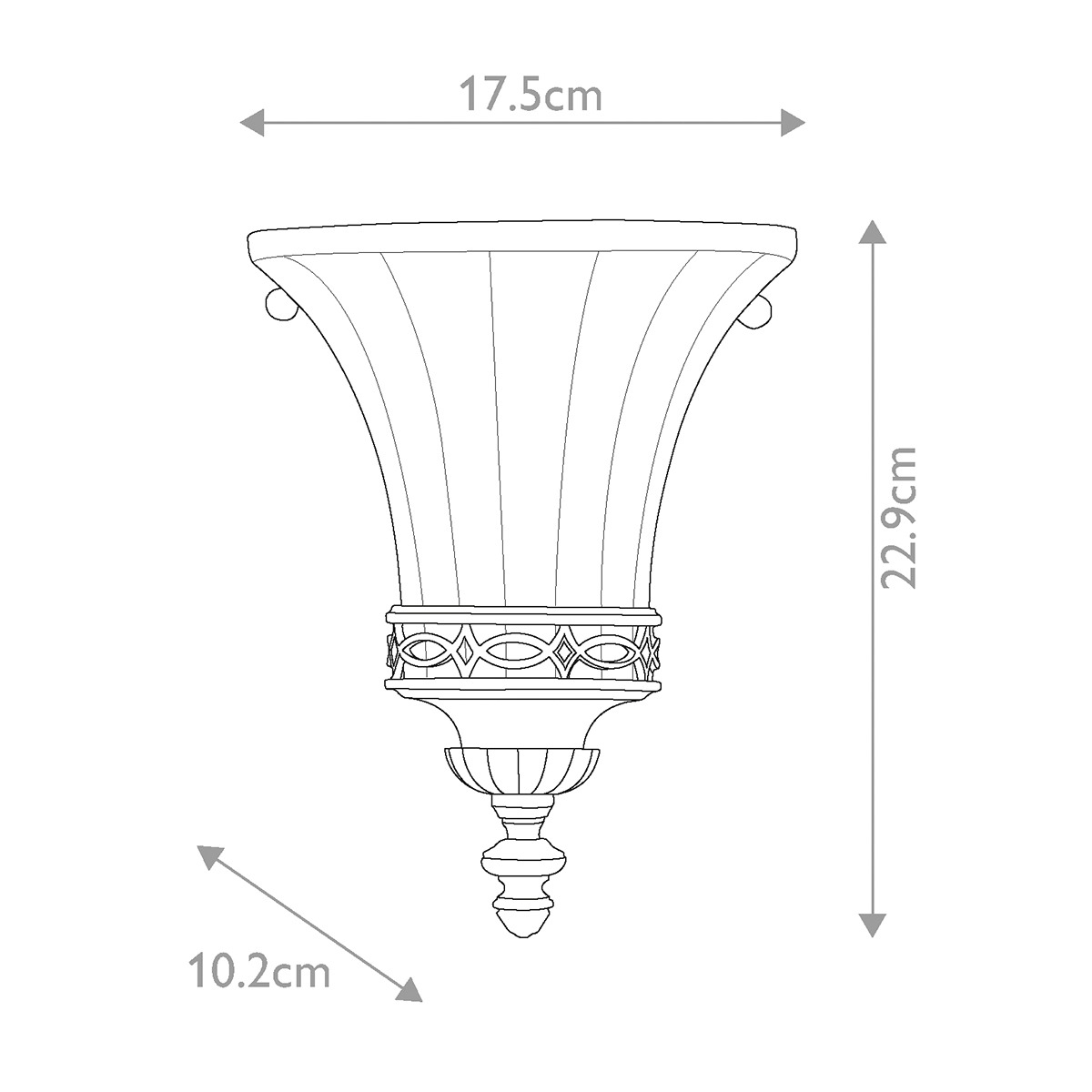 The Salon Room Edwardian Wall Uplighter in Walnut The Salon Room Edwardian Wall Uplighter in Walnut