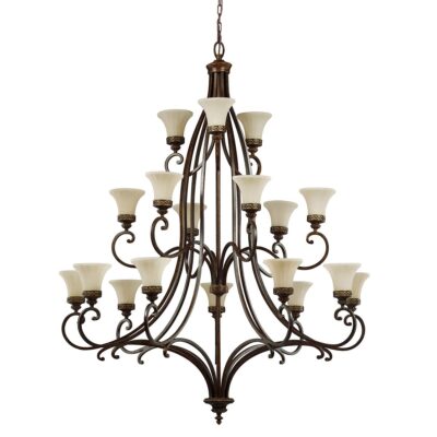 The Salon Room French Provincial 18 Light Chandelier Walnut