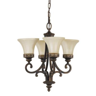 The Salon Room French Provincial 4 Light Chandelier Walnut