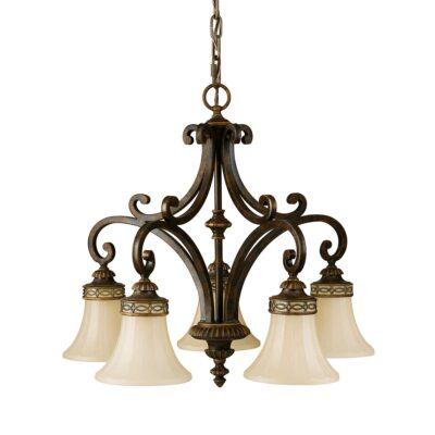 The Salon Room French Provincial 5 Light Chandelier Walnut