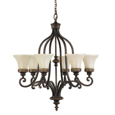 The Salon Room French Provincial 6 Light Chandelier Walnut