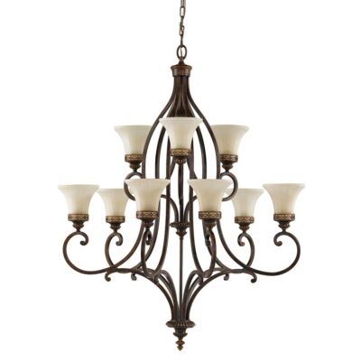 The Salon Room French Provincial 9 Light Chandelier Walnut