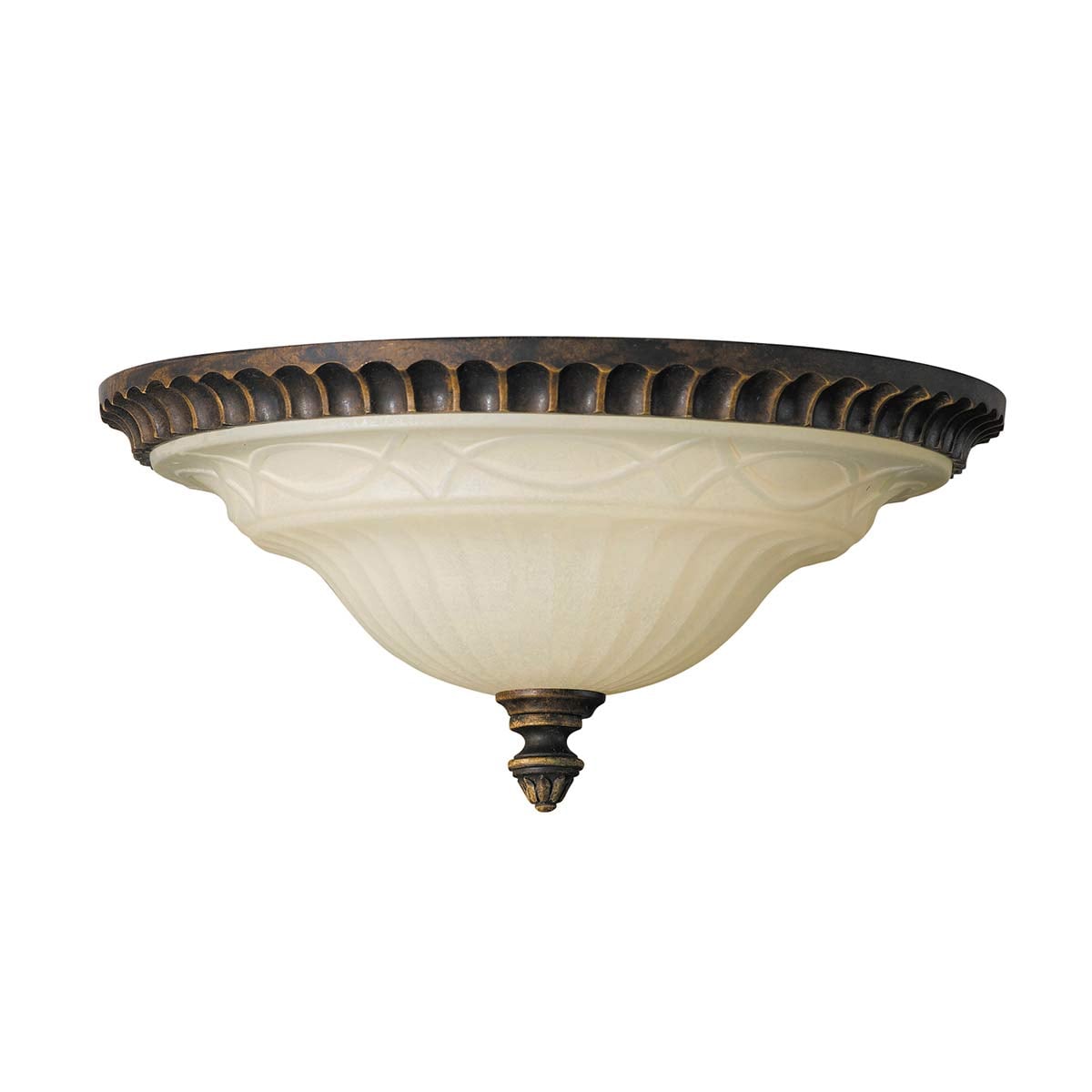 The Salon Room Traditional Ceiling Flush in Walnut