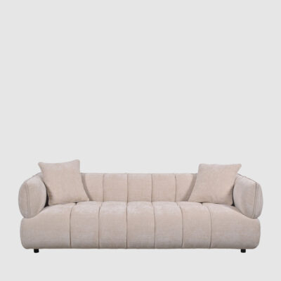 Thistledown Hamptons Channel Tufted 3 Seater Sofa Ivory