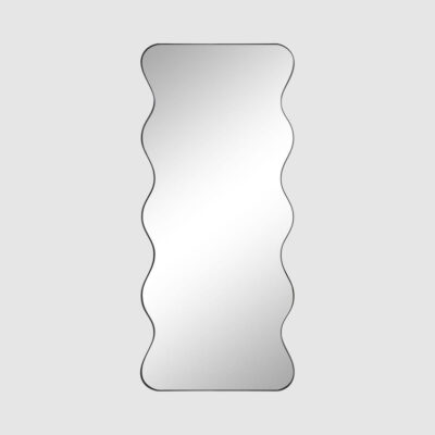 Thistlemere Wavy Iron Floor Mirror Black