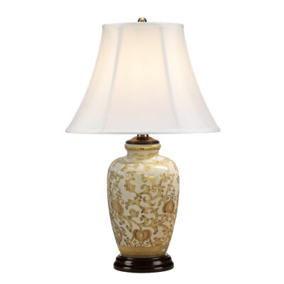 Thistlemoor French Provincial Table Lamp Gold Floral Porcelain