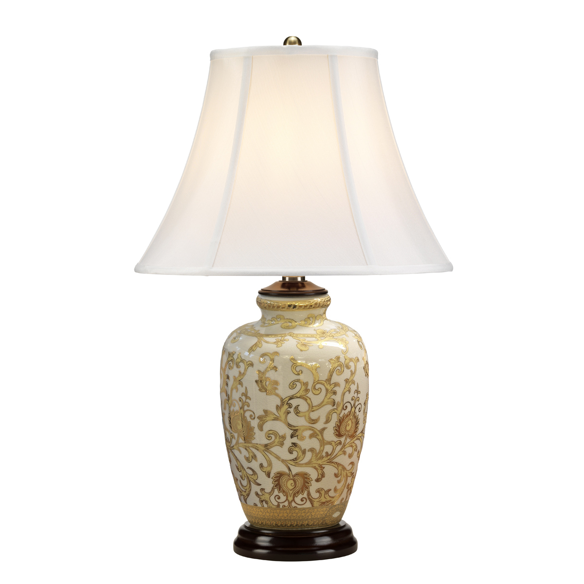 Thistlemoor French Provincial Table Lamp Gold Floral Porcelain