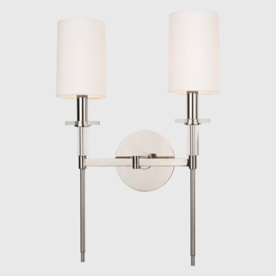 Thistlewood Classic Twin Arm Wall Light Polished Nickel