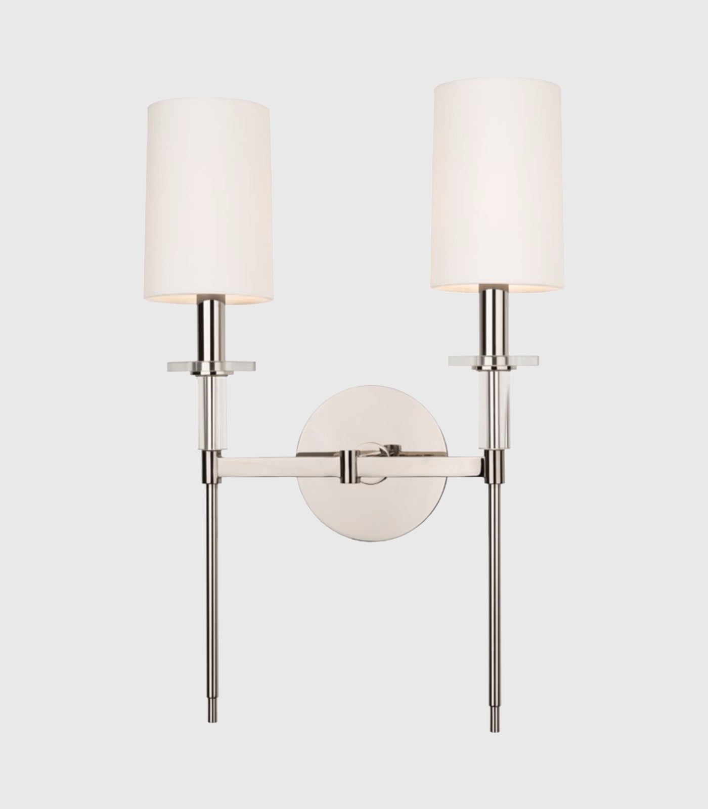 Thistlewood Classic Twin Arm Wall Light Polished Nickel
